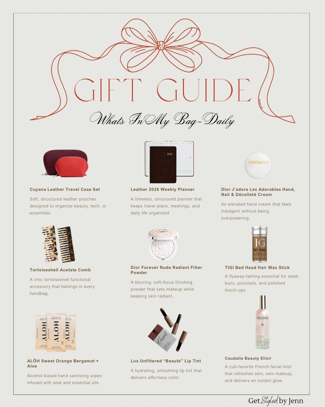 If you’ve ever wondered what actually lives in my bag, this is the edit.

From glow-boosting skincare to smart beauty essentials and leather pieces that keep everything organized, these are the items I never leave home without.

#LTKHoliday #LTKGiftGuide #LTKBeauty