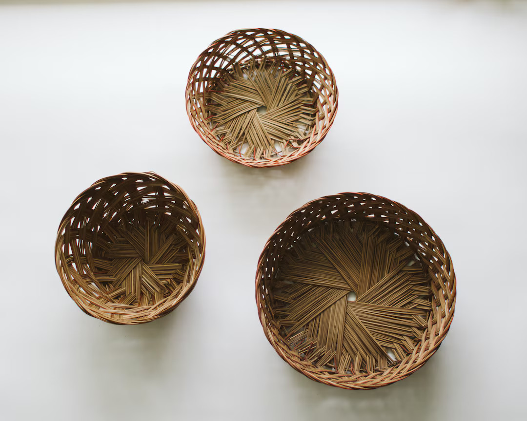 Set of 3 Wall Baskets Decorative Wicker Basket Collection for Wall Hanging Modern Farmhouse Baske... | Etsy (US)