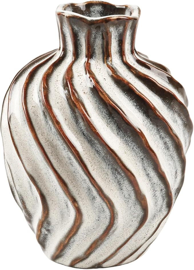 Ceramic Vase Modern Aesthetic Decorative Small Flower Vase for Home Decor, Living Room, Office, T... | Amazon (US)