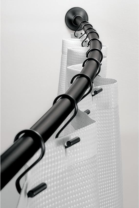 iDesign Curved Metal Shower Curtain Rod, Adjustable Customizable Curtain Rod for Bathtub, Stall, ... | Amazon (US)