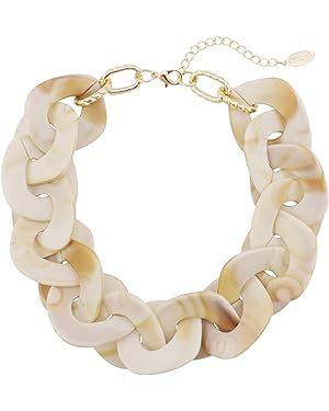 Bocar Statement Chunky Acrylic Cuban Choker Necklace Fashion Bib Collar Chain Necklace for Women | Amazon (US)
