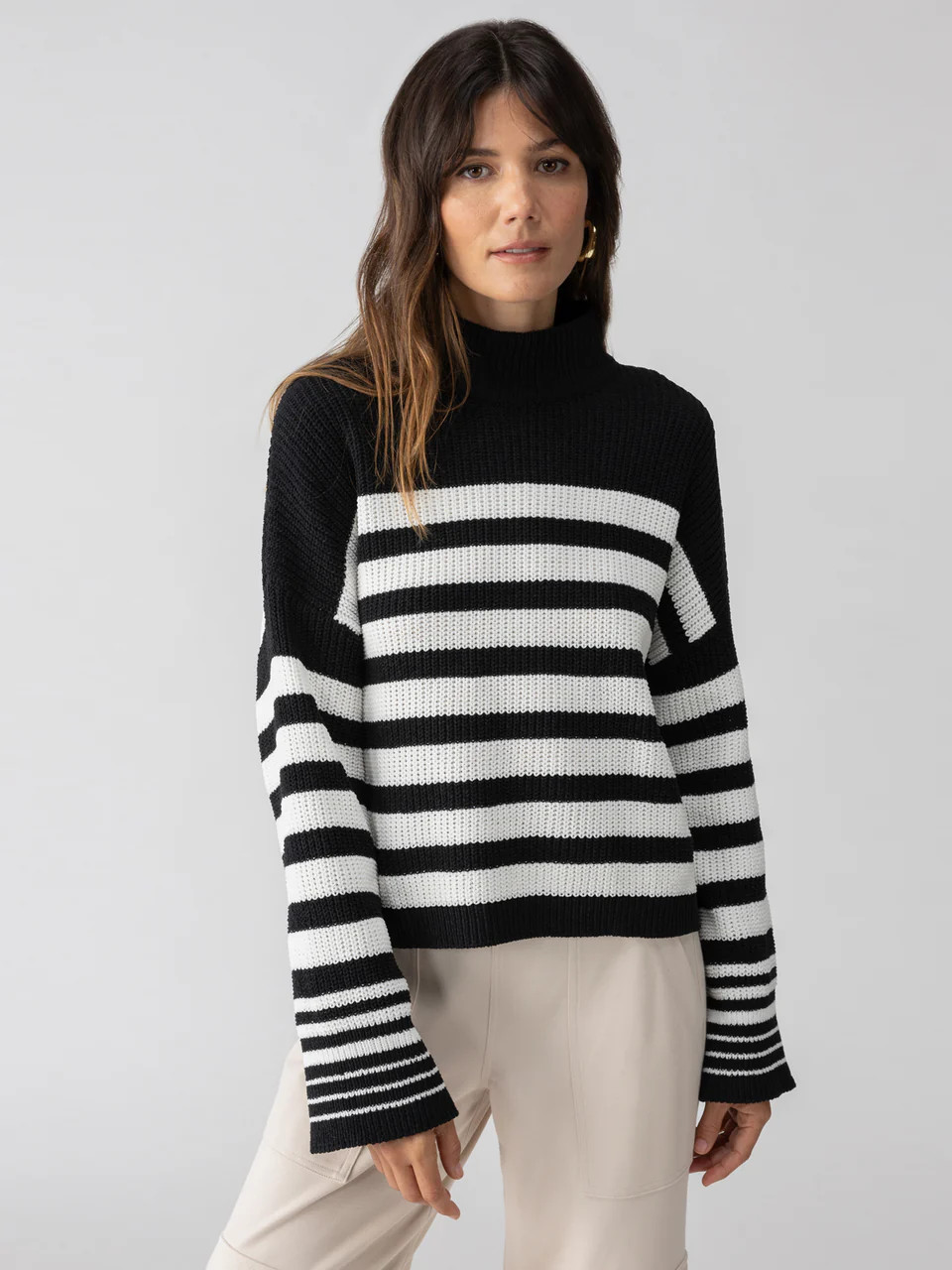 Stay Cozy Sweater Black Chalk Stripe | Sanctuary Clothing
