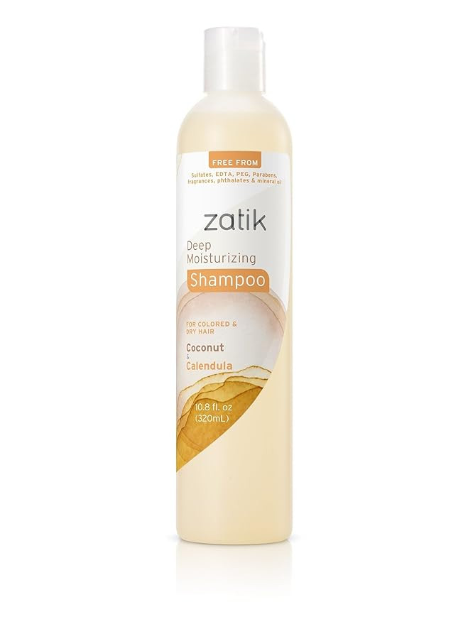 Zatik Naturals - Deep Moisturizing Shampoo with Coconut & Calendula - Vegan Bio-degradable pH bal... | Amazon (US)