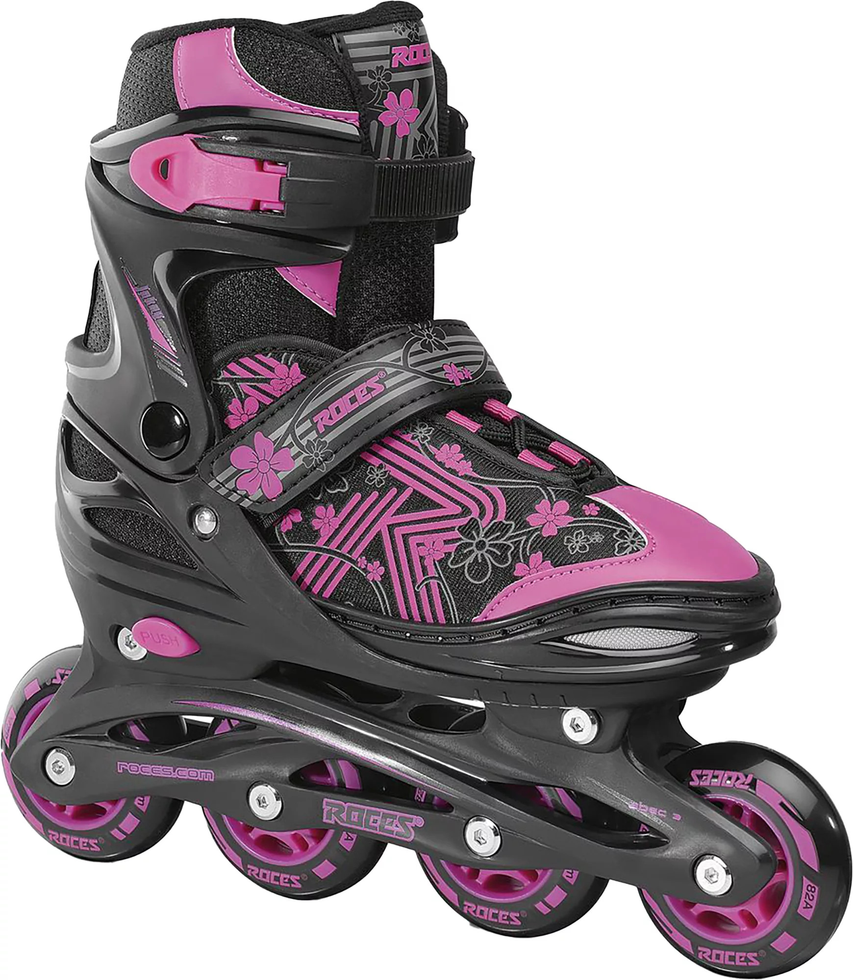 Roces Youth Jokey 3.0 Inline Skates, Size 2.5-4.5, Black/Pink | DICK'S Sporting Goods