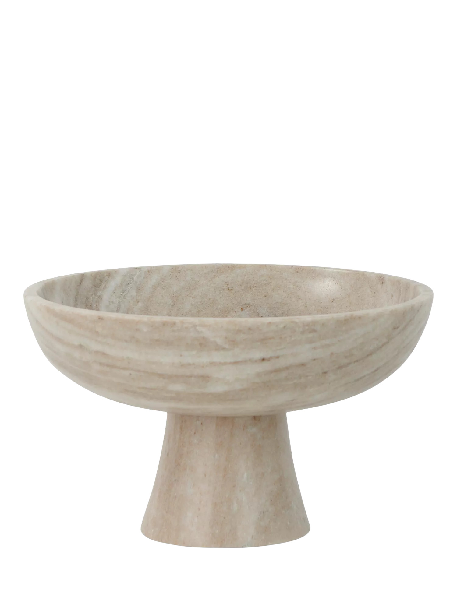 Malborough Footed Marble Bowl, 28cm, Natural | John Lewis (UK)