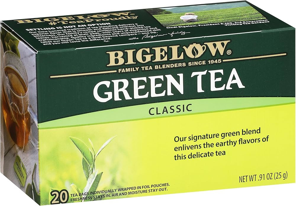 Bigelow Tea Classic Green Tea, Caffeinated Tea, 20 Count Box (Pack of 6), 120 Total Tea Bags | Amazon (US)