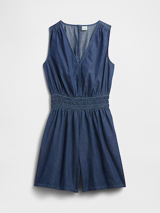 Smocked V-Neck Romper | Gap Factory