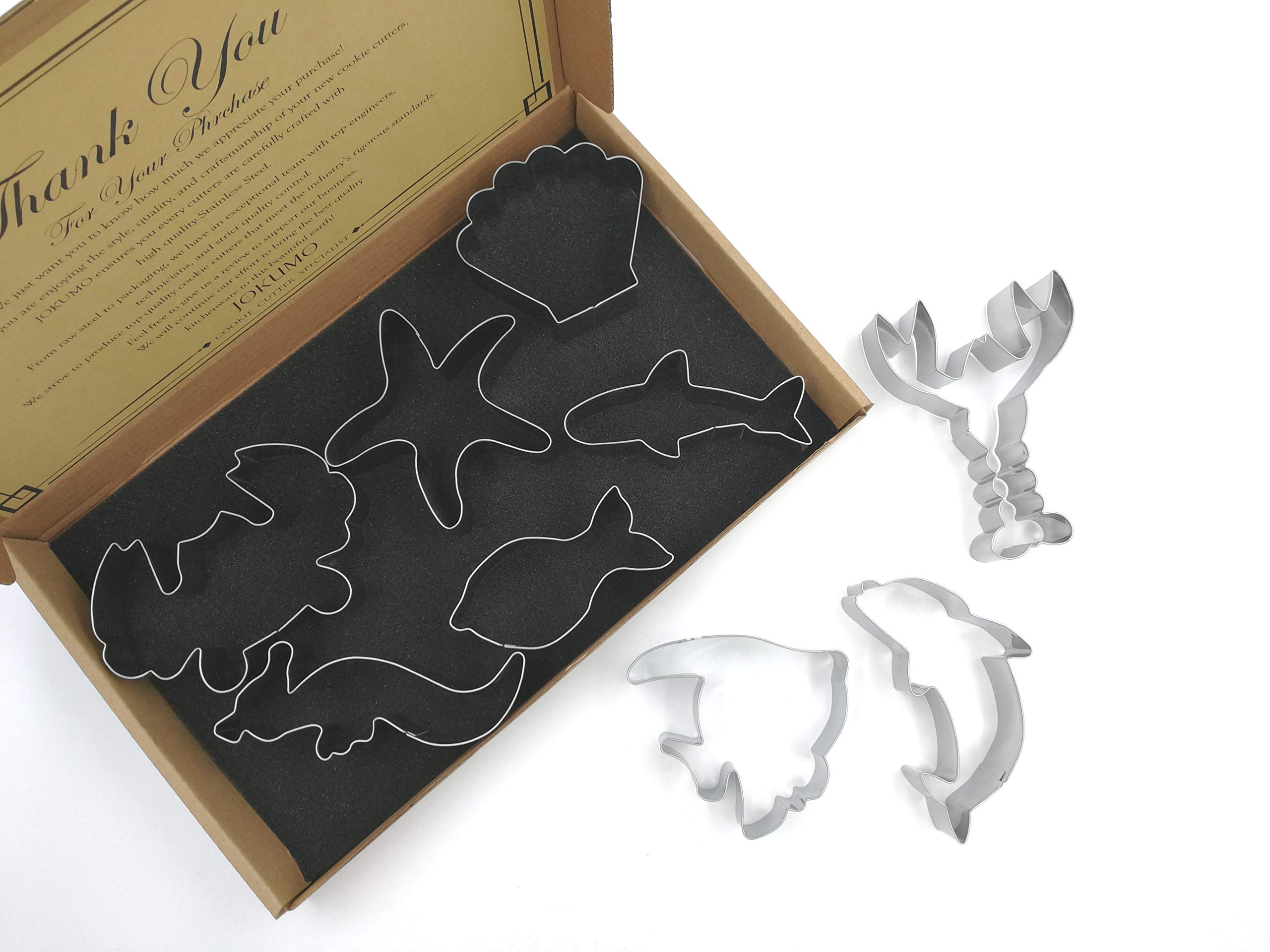 Sea Creatures Cookie Cutters Set – 9PC High Grade 430 Stainless Steel –Fish, Dolphin, Crab, S... | Amazon (US)