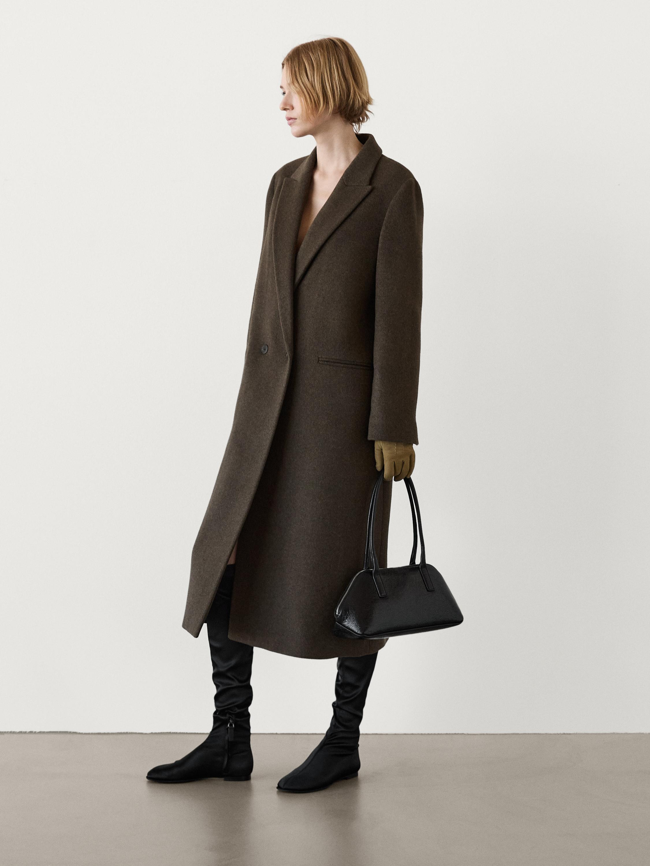 Long wool blend coat | Massimo Dutti US