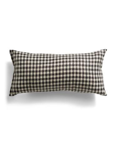 14x27 Oversized Luxury Mini Gingham Lumbar Pillow | TJ Maxx
