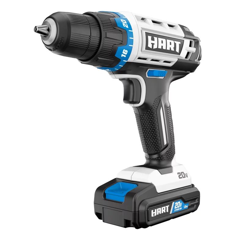 HART 20-Volt 3/8-inch Battery-Powered Drill/Driver Kit, (1) 1.5Ah Lithium-Ion Battery | Walmart (US)