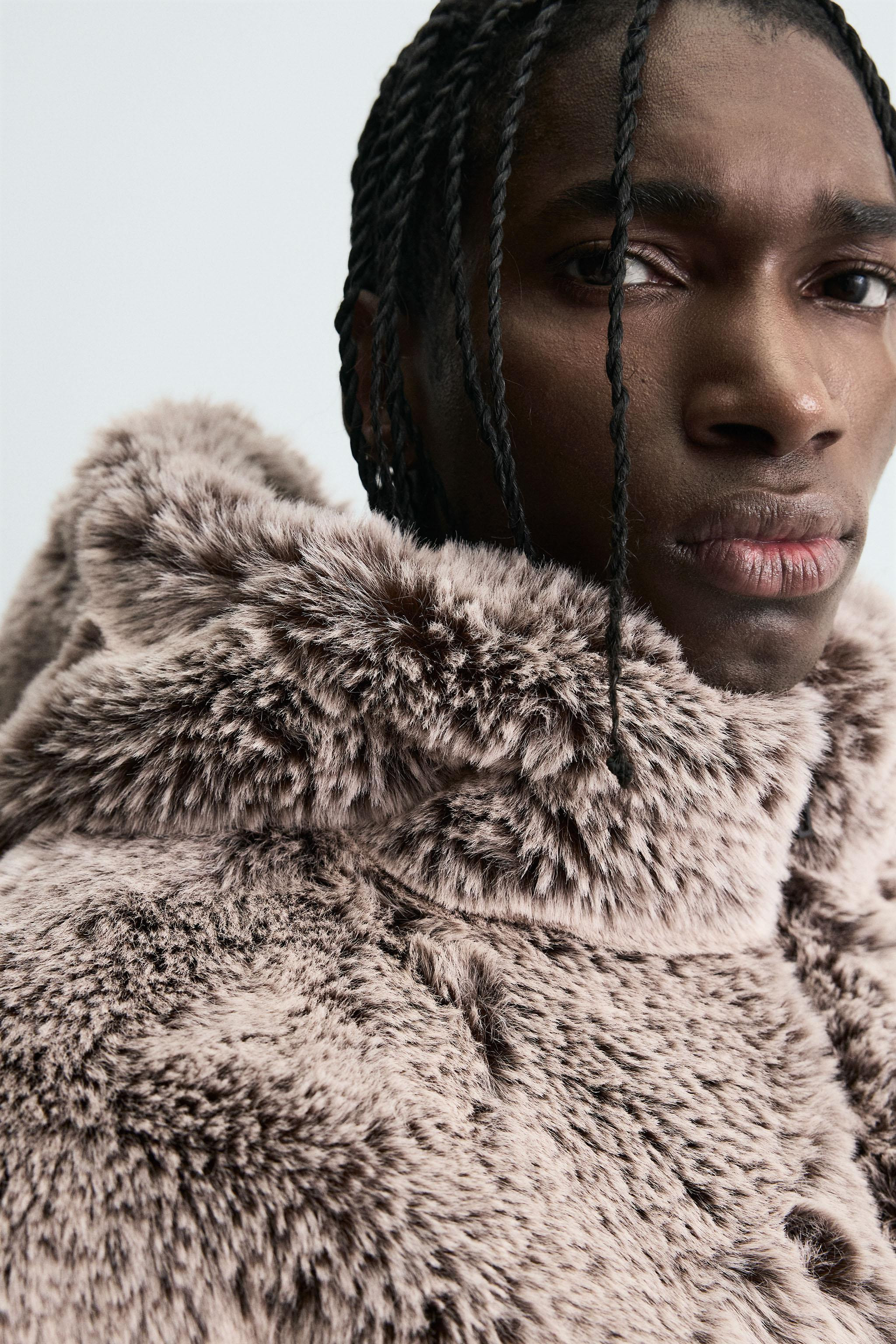 FAUX FUR HOODIE JACKET | Zara UK