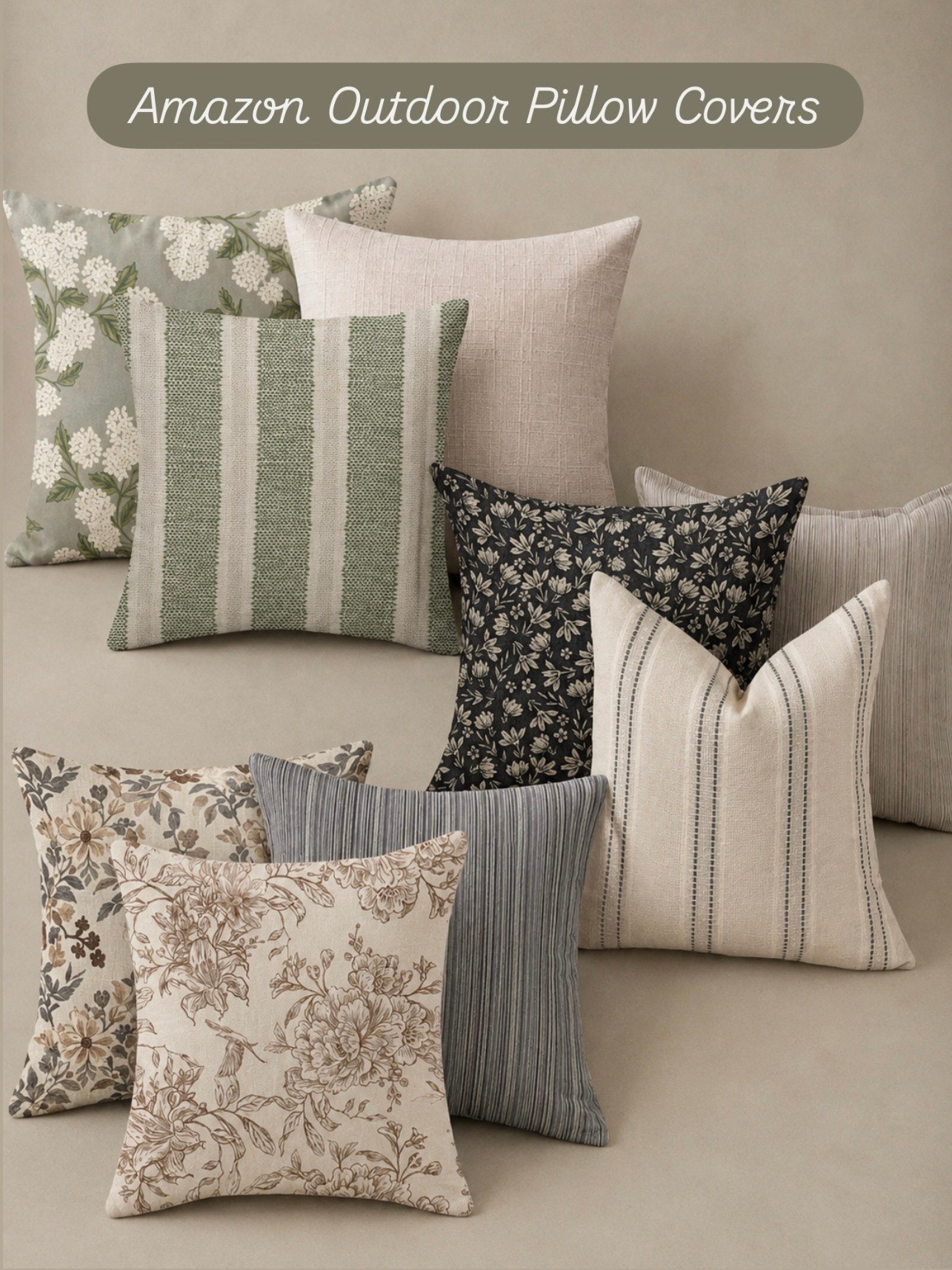 Designer-Looking Outdoor Pillows That Instantly Cozy Up Your Patio

Follow @farmtotablecreations on Instagram for more cozy neutral home inspiration and daily finds 🤍

Outdoor pillows are one of the easiest ways to make a patio or porch feel warm, layered, and pulled together. I love mixing soft florals, subtle stripes, and textured neutrals to create that cozy designer look outdoors. These pillow covers are beautiful for patios, screened porches, outdoor sectionals, and even poolside seating areas.

#outdoorpillows #patiodecor #outdoorliving #porchdecor #outdoorfurniture

outdoor pillow covers | patio decor ideas | neutral outdoor decor | porch styling | cozy patio inspiration | outdoor sectional styling | designer inspired patio | outdoor living space | neutral pillows | floral outdoor pillows | striped outdoor pillows | backyard decor ideas | patio refresh | spring patio decor | summer outdoor decor | cozy porch ideas | outdoor entertaining | neutral patio aesthetic | affordable patio finds | outdoor seating area | modern outdoor decor | patio styling ideas | porch inspiration | outdoor home decor | backyard inspiration

#LTKSaleAlert #LTKHome