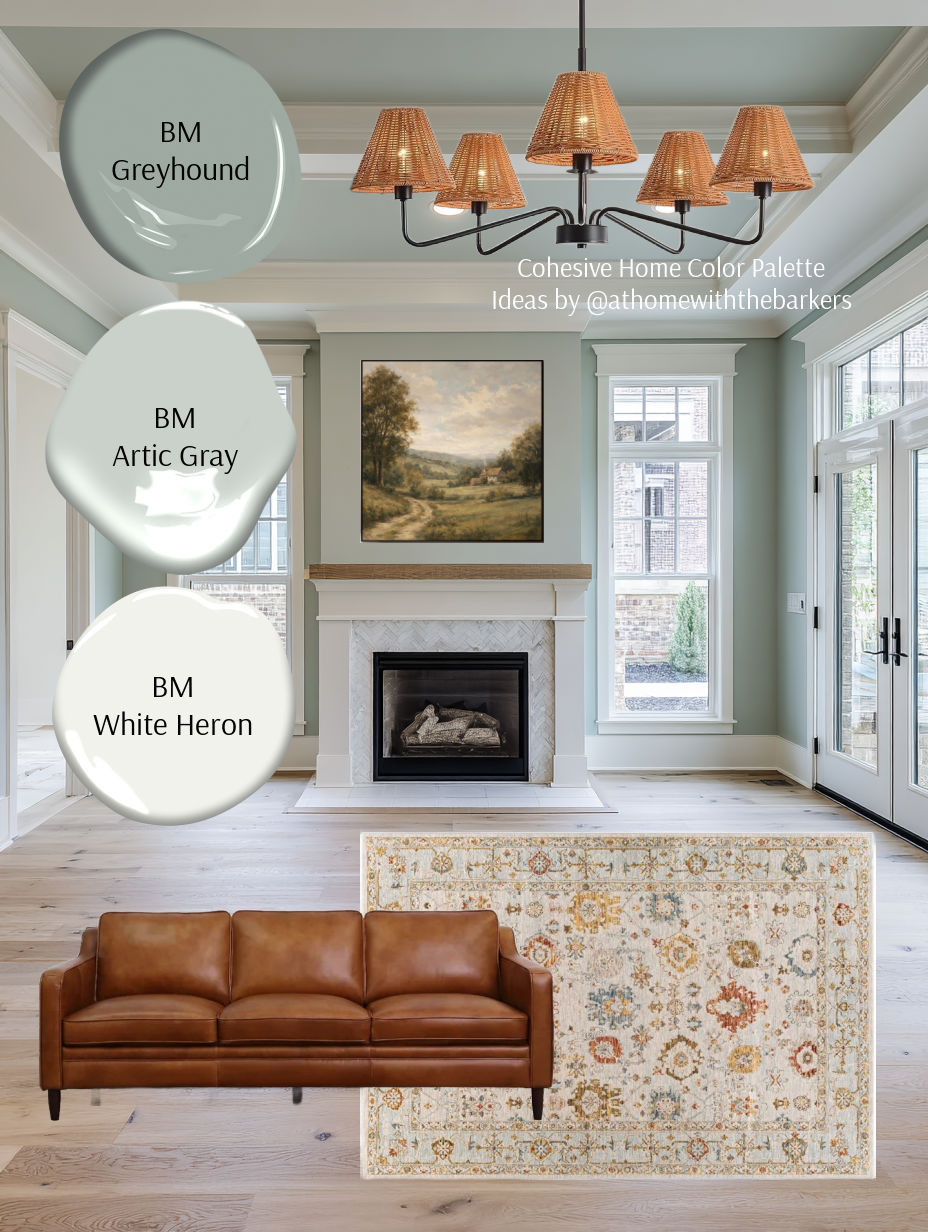 Living room interior design with Benjamin Moore Greyhound

#LTKHome #LTKSaleAlert
