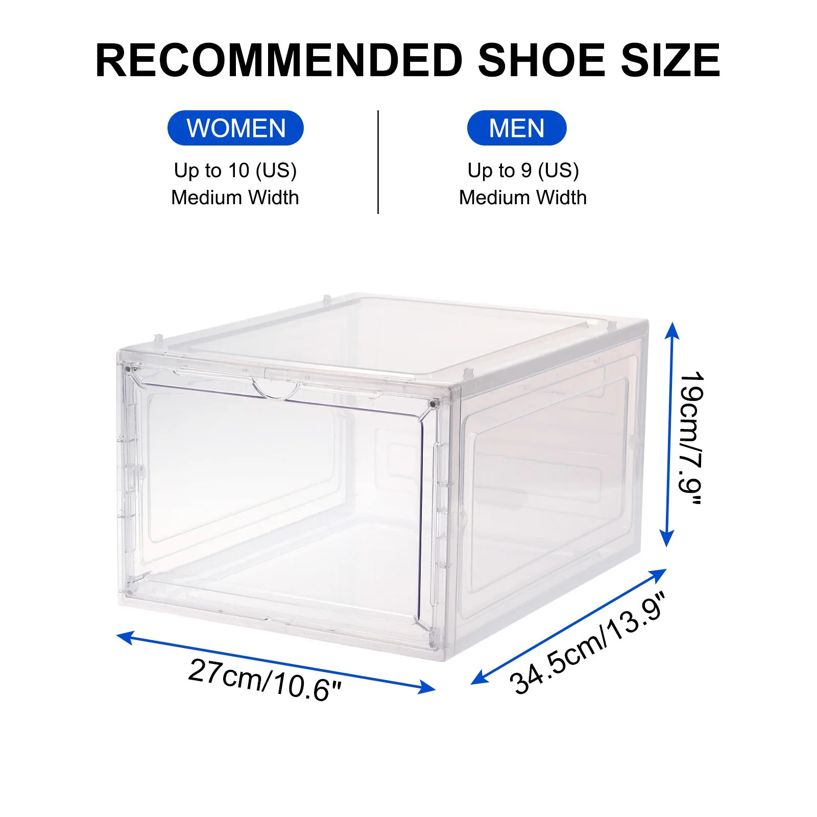 Shoe Box with Clear Door Storage and Display Shoe Containers Clear, 6 Packs | Bed Bath & Beyond