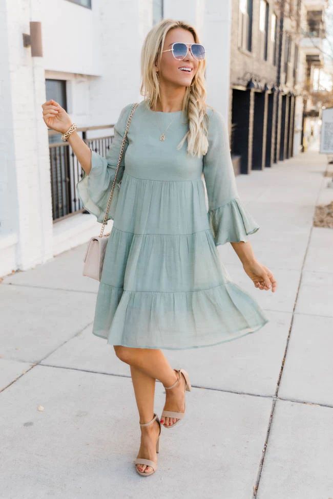 Story Of Tonight Sage Dress | The Pink Lily Boutique