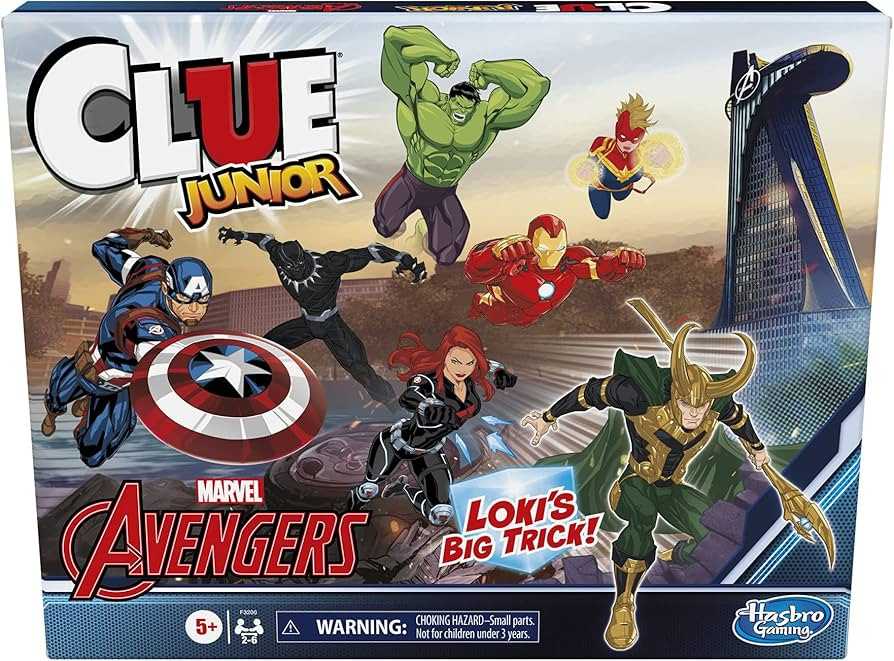 Hasbro Gaming Clue Junior: Marvel Avengers Edition Board Game for Kids Ages 5+, Loki's Big Trick,... | Amazon (US)