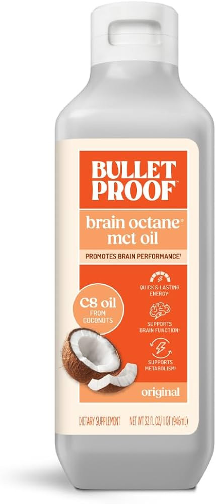 Bulletproof Brain Octane C8 MCT Oil, 32 oz \u2013 100% Pure Coconut Oil, Triple-Distilled Keto En... | Amazon (US)
