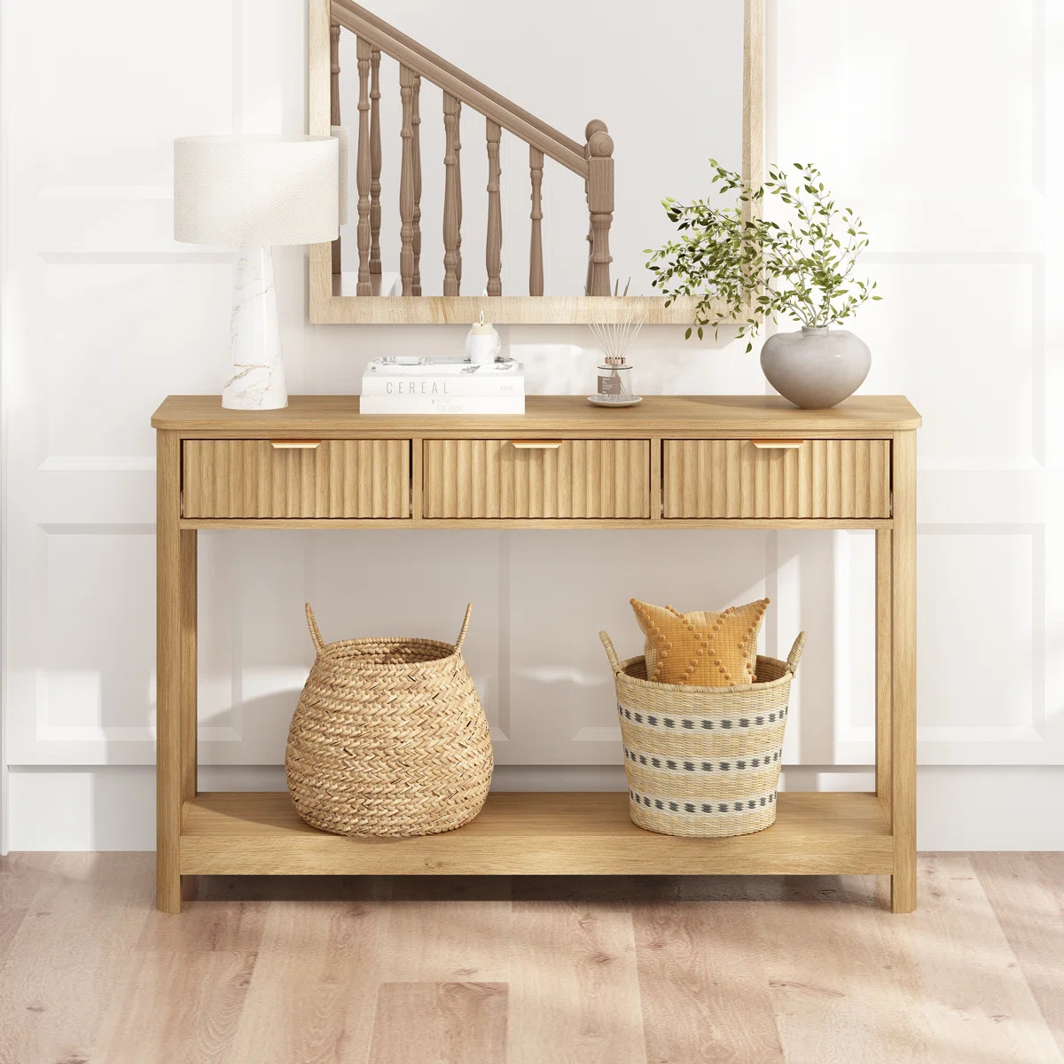 Denise 47.2" Console Table with 3 Fluted Drawers | Wayfair North America