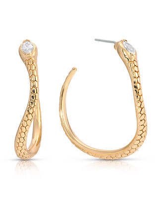 ETTIKA Serpentina Cubic Zirconia Hoop Earrings - Macy's | Macy's
