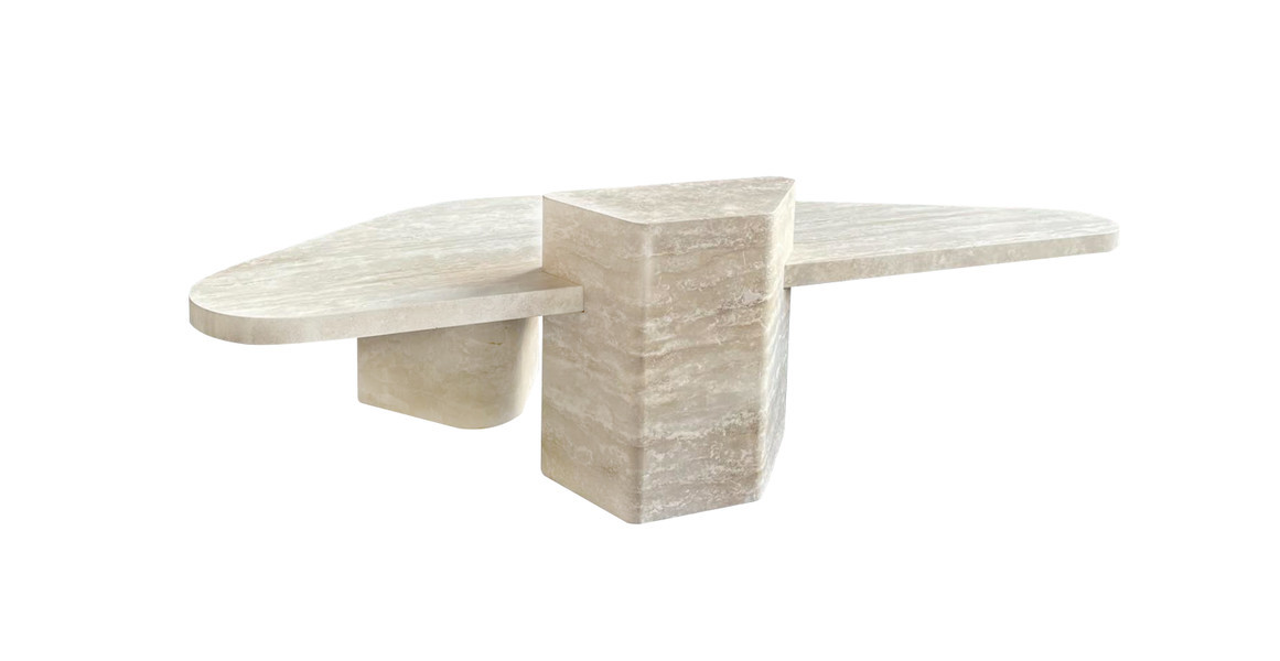 Roman Travertine Puzzle Coffee Table | Manhattan Home Design