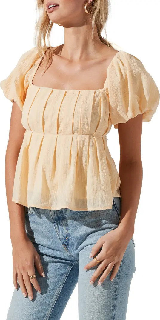 ASTR the Label Pleated Tie Back Peplum Top | Nordstrom | Nordstrom