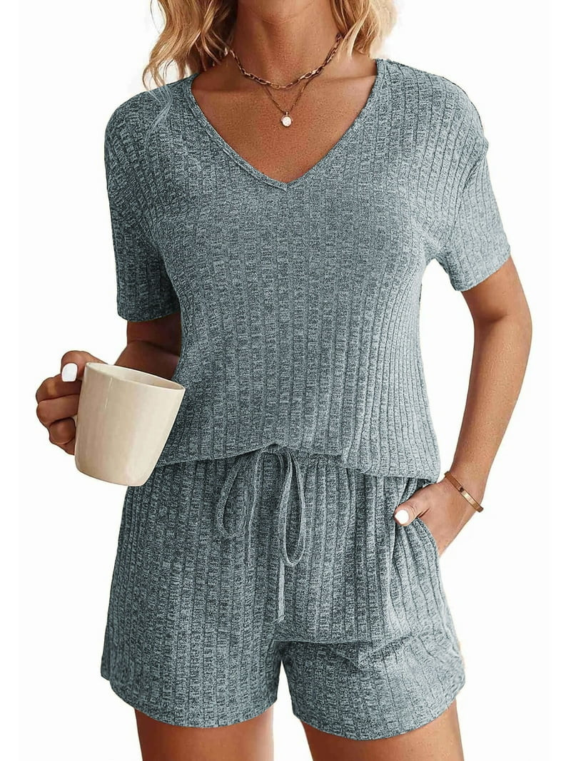 Fantaslook 2 Piece Sets Summer Pajamas Womens Tops and Shorts Sleepwear Outfits Lounge Sets Casua... | Walmart (US)