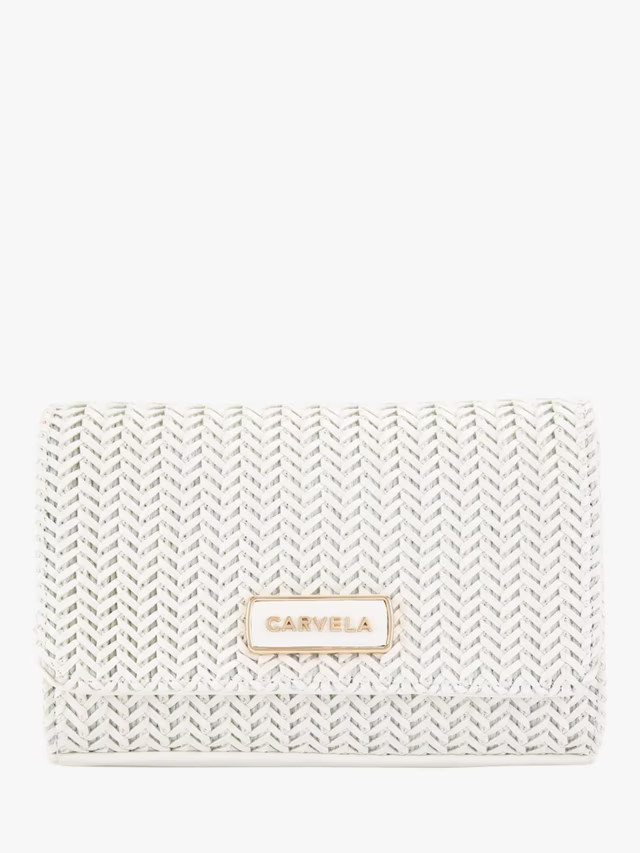 CarvelaSardinia Weave Clutch Bag, White | John Lewis (UK)