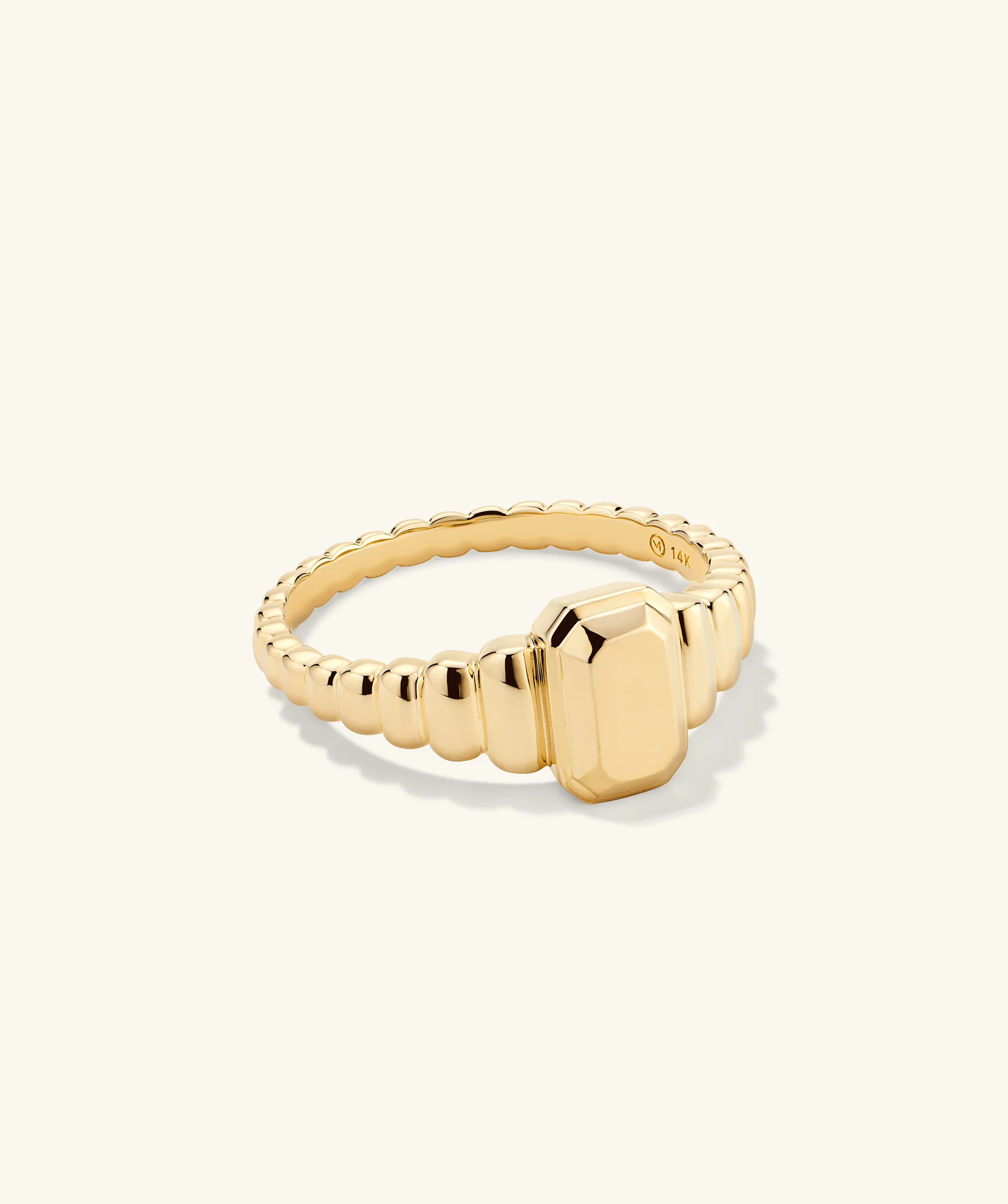 Charlotte Step Cut Signet Ring | Mejuri Fine Crew