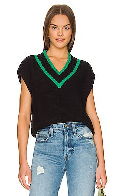 PISTOLA Kiran Oversized Sweater Vest in Midnight Fern from Revolve.com | Revolve Clothing (Global)
