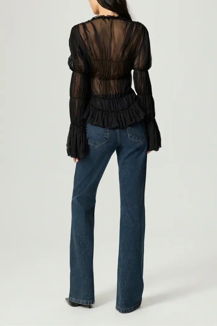 Ruched Sheer Blouse | Nordstrom