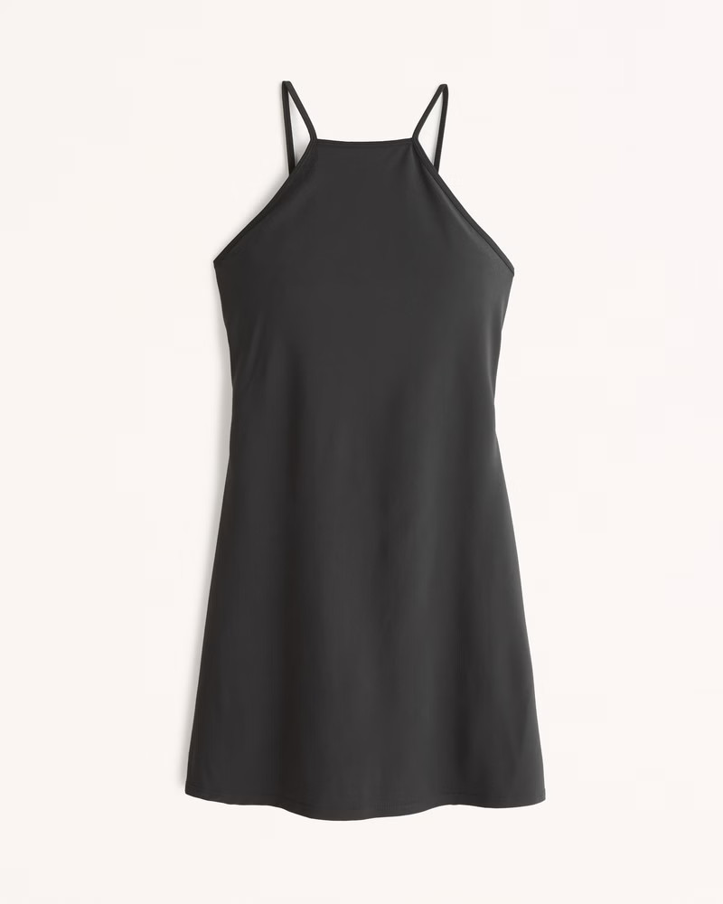 High-Neck Open Back Traveler Dress | Abercrombie & Fitch (US)