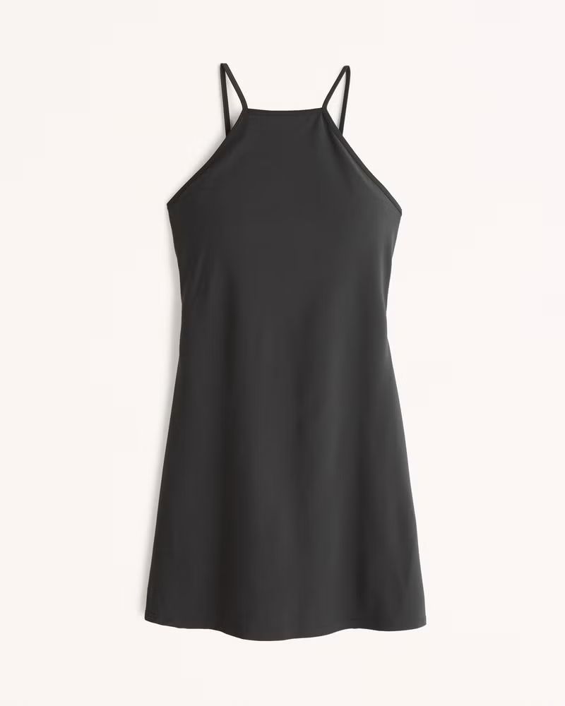 High-Neck Open Back Traveler Dress | Abercrombie & Fitch (US)