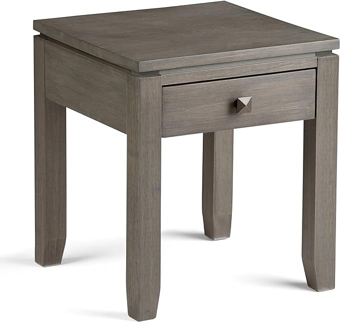 SIMPLIHOME Cosmopolitan SOLID WOOD 18 inch wide Square Contemporary End Side Table in Farmhouse G... | Amazon (US)