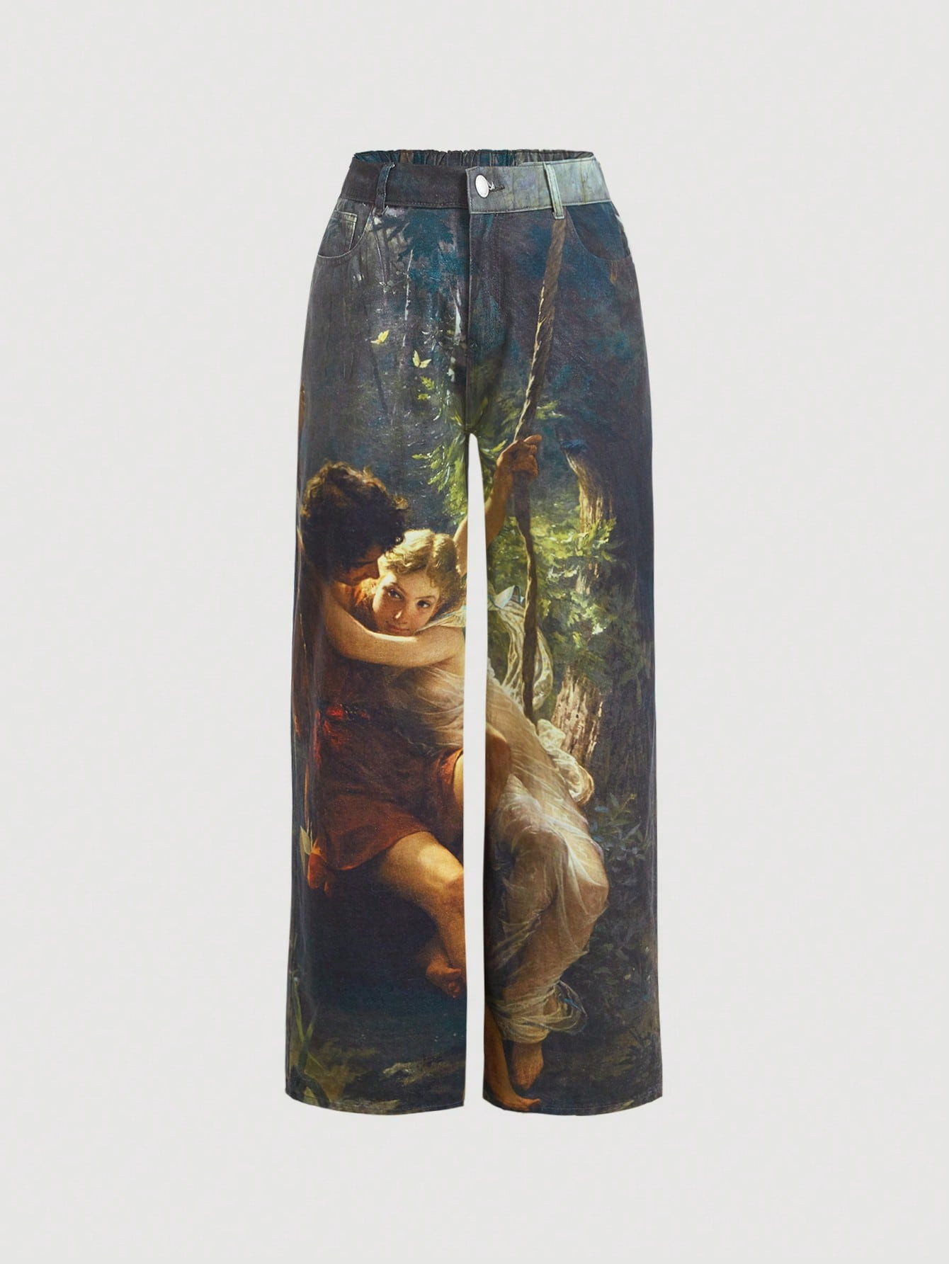 SHEIN MOD Plus Figure Graphic Wide Leg Jeans | SHEIN