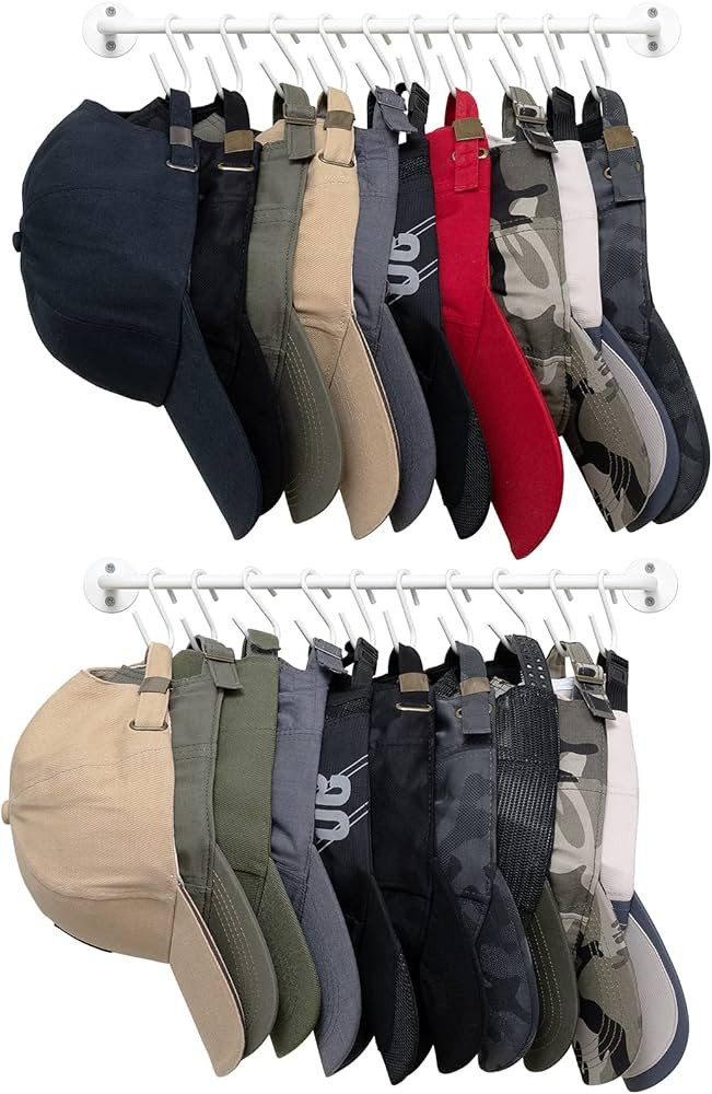 Mkono Hat Rack for Wall Baseball Cap Organizer Hanger with 20 Hooks Modern Metal Hat Holder Wall-... | Amazon (US)