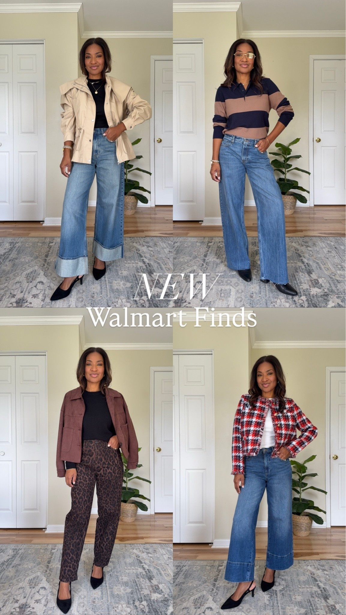 New Walmart finds! Jackets: Medium
Tops: Small
Sweater: Small
Jeans: 27 / Size 4
Pants: Small / Size 4
Shoes: Size 9

#LTKootd #LTKOver40 #LTKgrwm