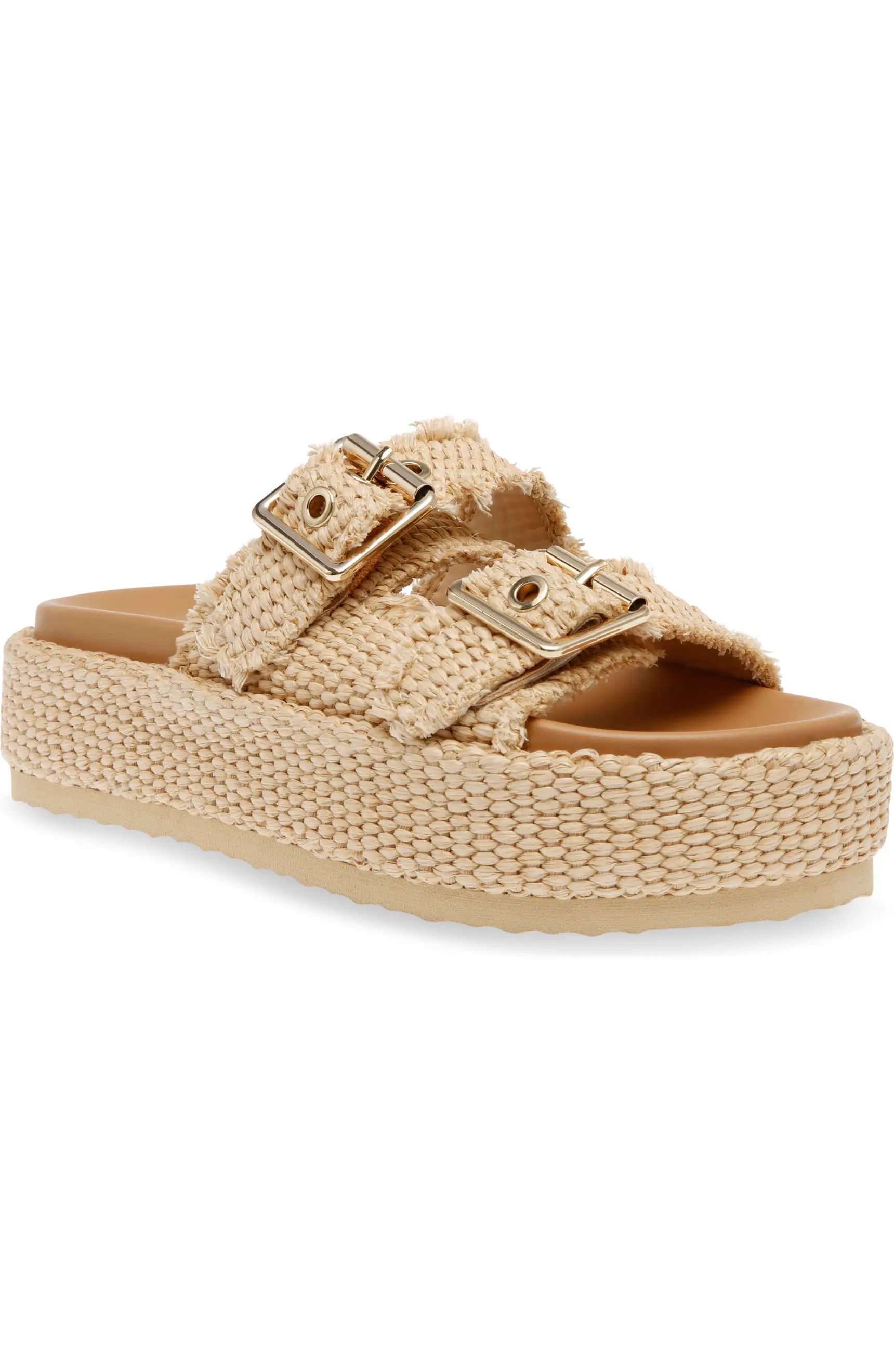 Steve Madden Karrigan Raffia Platform Slide Sandal (Women) | Nordstrom | Nordstrom