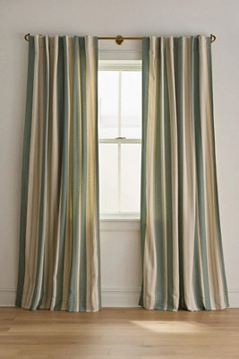 Safi Striped Woven Jacquard Curtain | Anthropologie (US)
