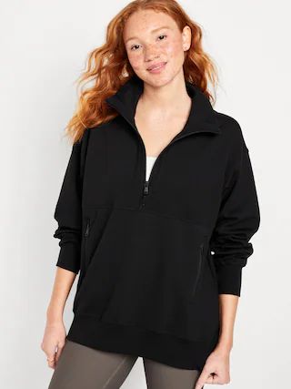 Dynamic Fleece Oversized 1/2-Zip Tunic for Women | Old Navy (US)