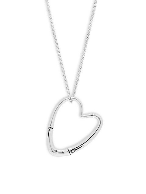 Silver Bamboo Heart Pendant Necklace | Saks Fifth Avenue OFF 5TH