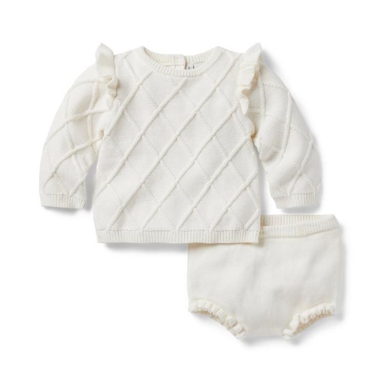 Baby Diamond Cable Knit Matching Set | Janie and Jack