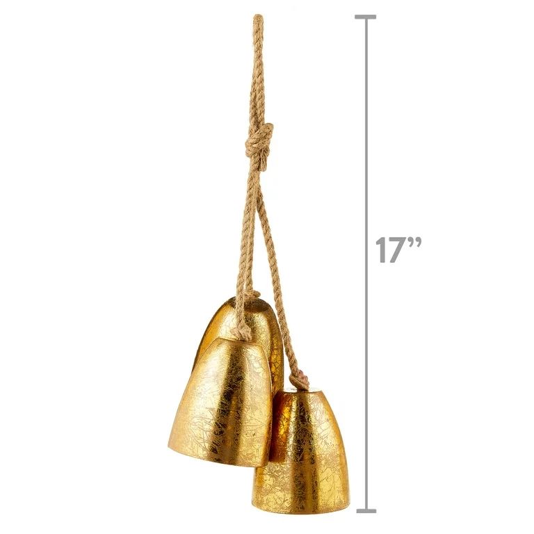 Gold Bell Trio Hanging Decoration, 17", by Holiday Time | Walmart (US)