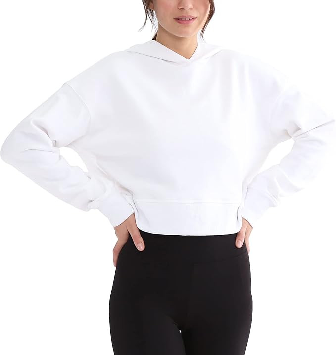 Amazhiyu Women’s Cropped Hoodie with Hood Casual Long Sleeve Crop Top Sweatshirt | Amazon (US)