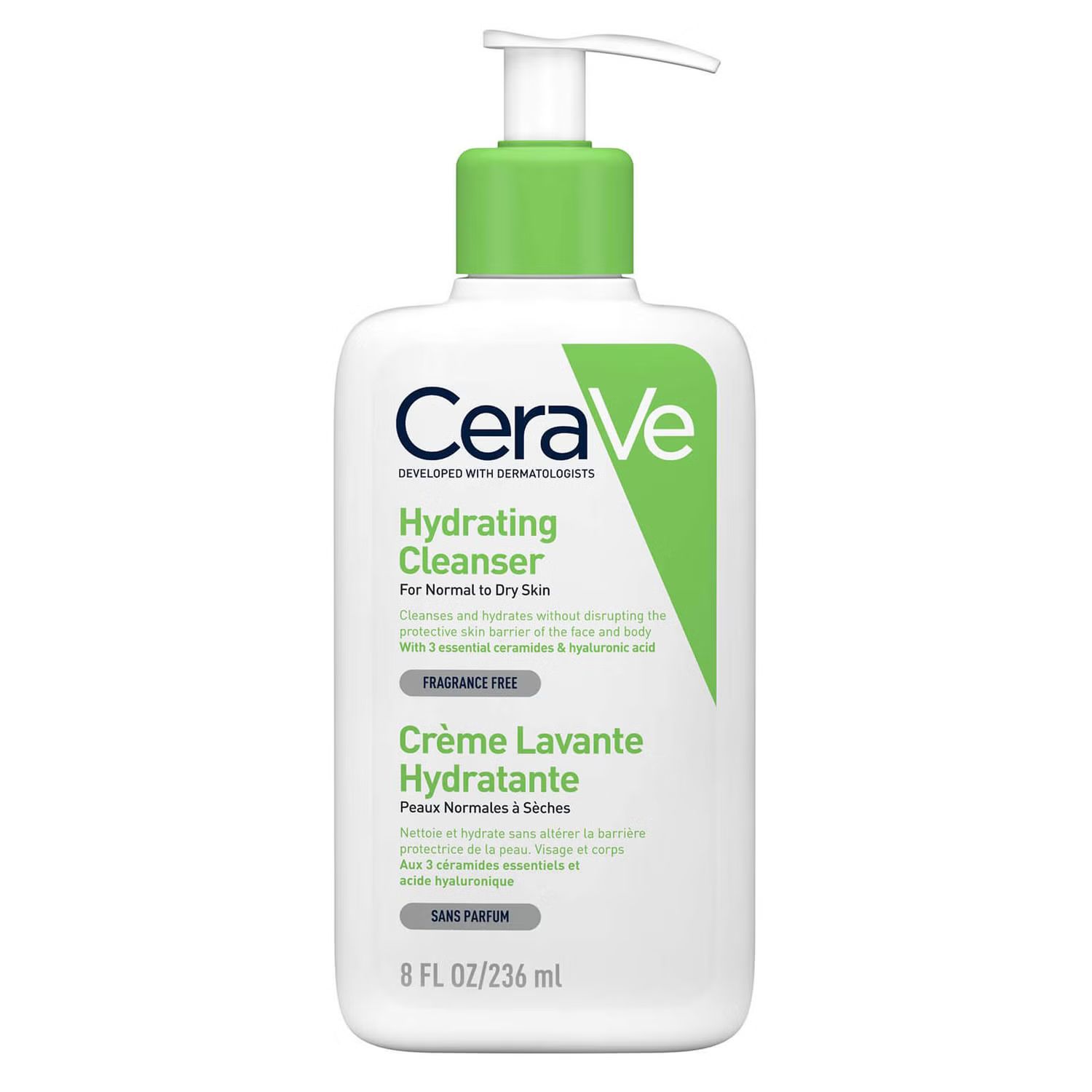 CeraVe Hydrating Cleanser with Hyaluronic Acid for Normal to Dry Skin 236ml | Look Fantastic (UK)
