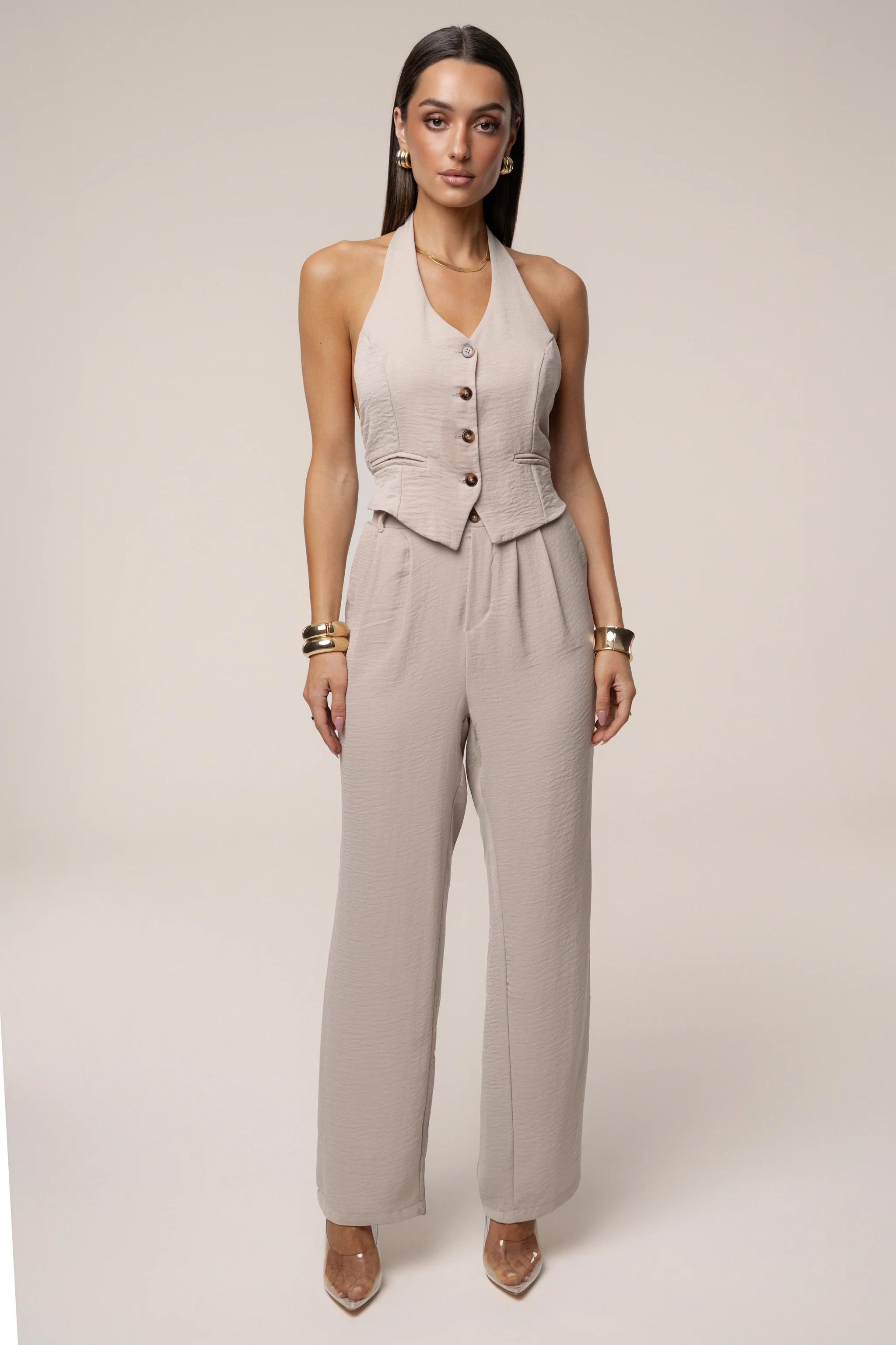 Taupe Serene Pant Set | JLUXLABEL