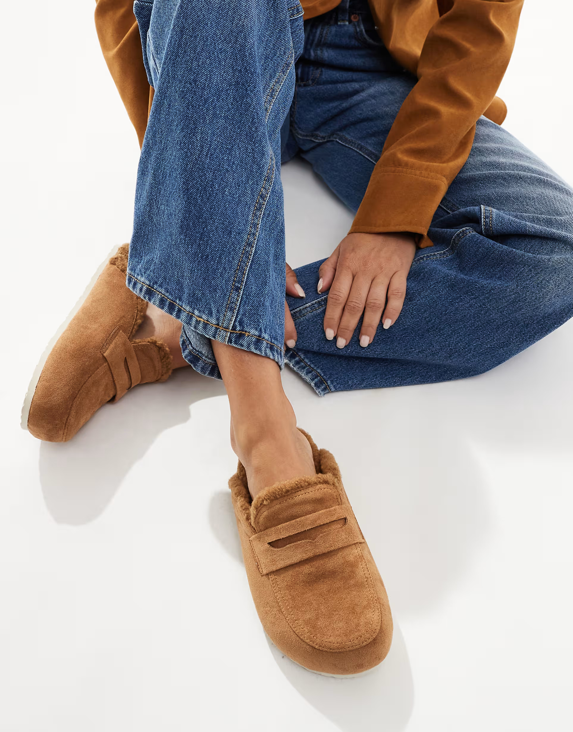 SEQWL Wide Fit Soda fur lined mules in taupe | ASOS (Global)