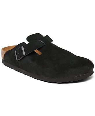 Women's Boston Soft Footbed Suede Leather Clogs from Finish Line | Macy's