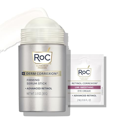 RoC Derm Correxion Advanced Retinol Firming Serum Stick with Antioxidants to Visibly Tighten and Firm Wrinkles and Laugh Lines, 1.0 oz with Retinol Eye Cream Packette | Amazon (US)