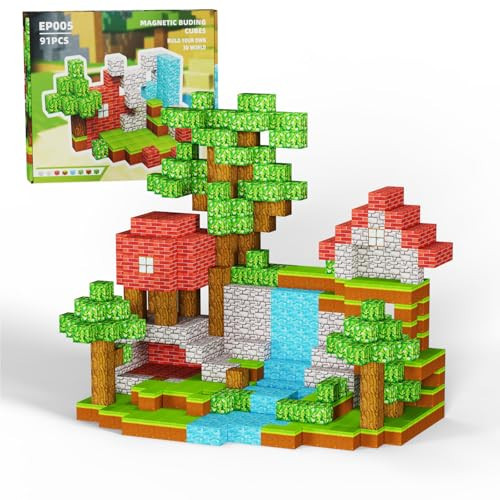 NETEHU Magnetic Blocks, Magnet Blocks Sets,Education and Learning Toys for Kids, Magnetic Tiles Building Blocks for Children, Magnet Cubes for Boys & Girls, 91PCS | Amazon (US)